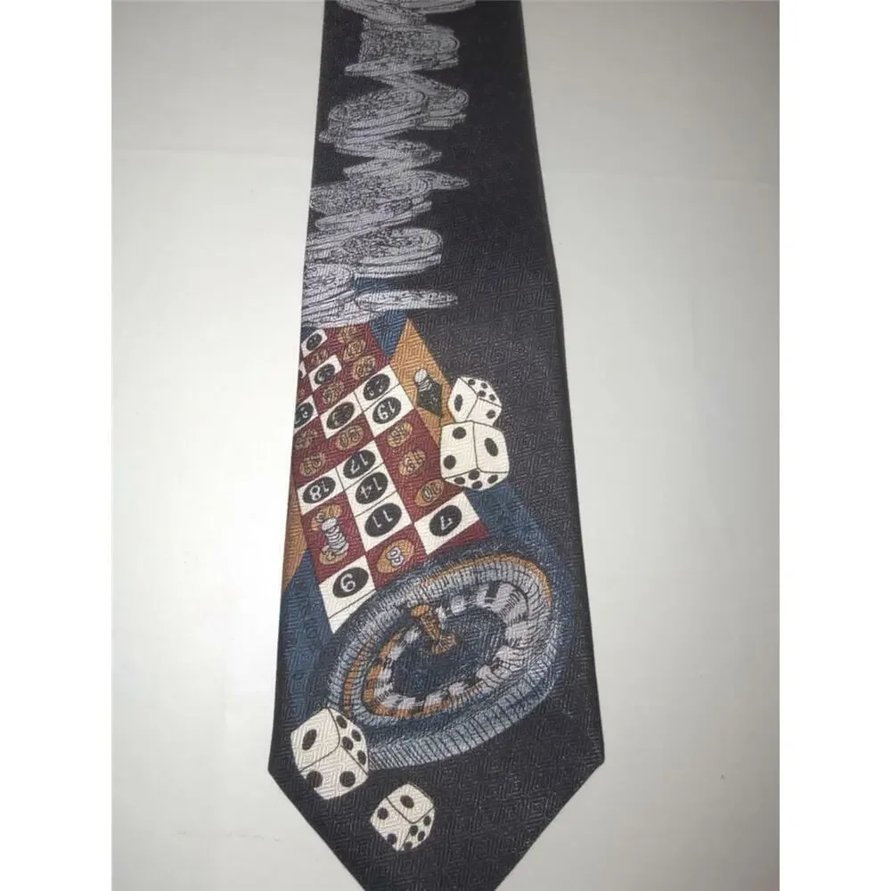Casino Dino Romaro Roulette Wheel Tie Gambling -1112T18